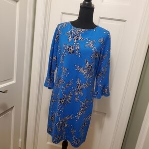 NWT Draper James Geranium Floral Print Bell Sleeve Shift Dress Size Med Ret $115